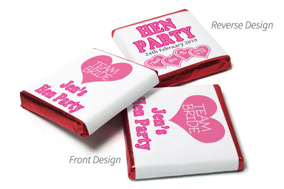 Hen Party Chocolates - Personalised Favours - Neapolitan Chocolates - V0