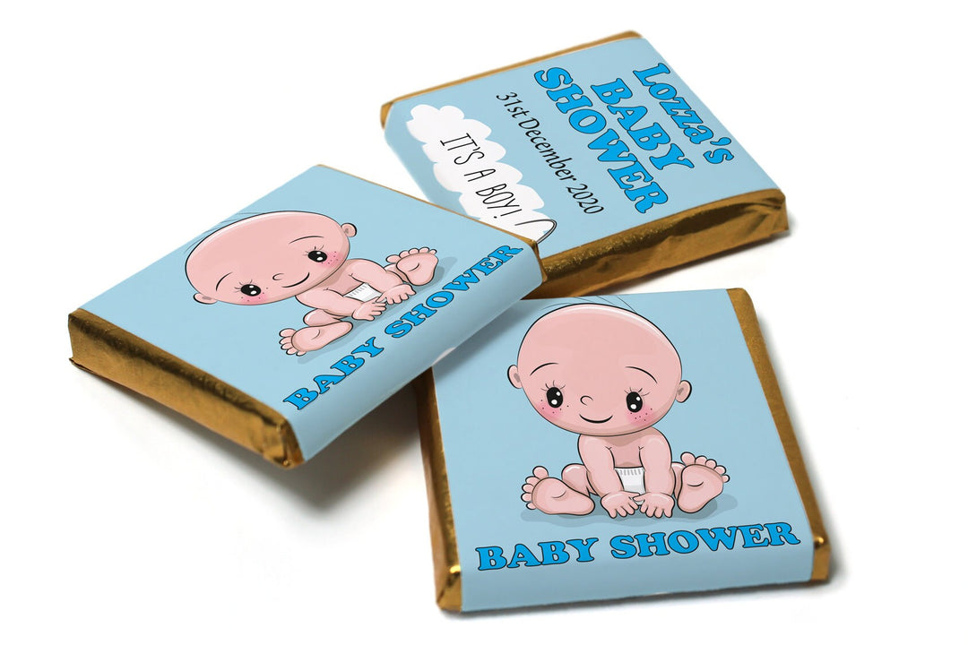 Baby Shower Chocolates - Personalised Favours - Neapolitan Chocolates -Boy V3