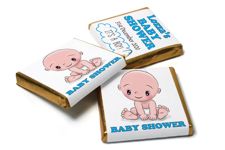 Baby Shower Chocolates - Personalised Favours - Neapolitan Chocolates- Boy V4