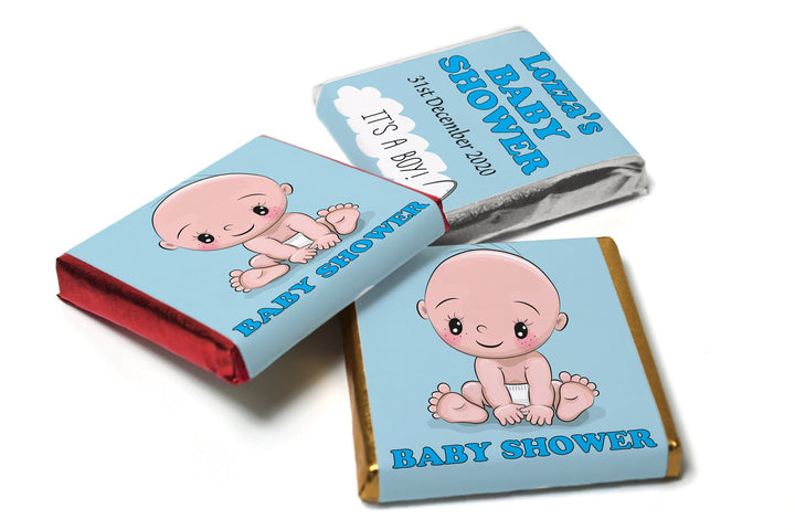 Baby Shower Chocolates - Personalised Favours - Neapolitan Chocolates -Boy V3