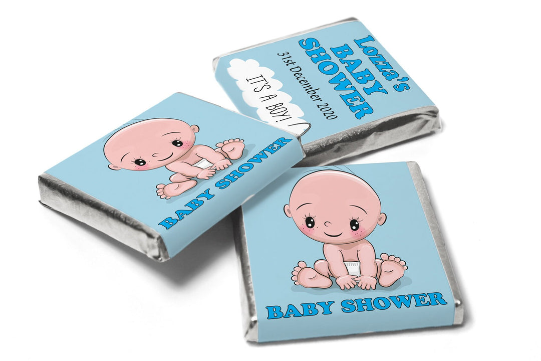 Baby Shower Chocolates - Personalised Favours - Neapolitan Chocolates -Boy V3