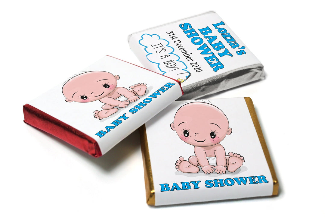 Baby Shower Chocolates - Personalised Favours - Neapolitan Chocolates- Boy V4