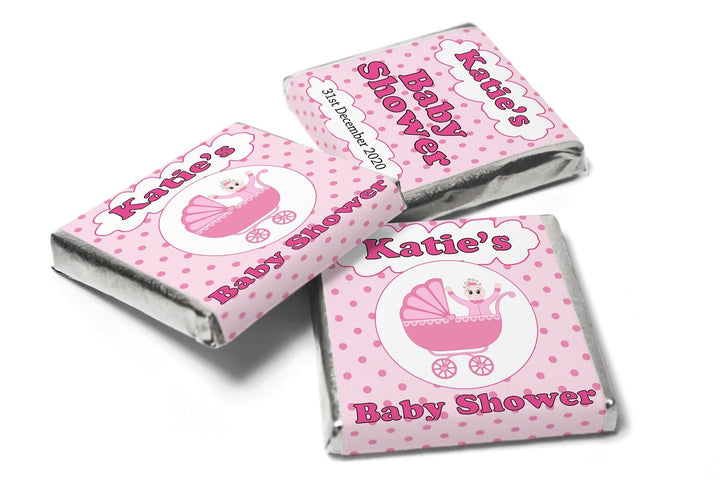 Baby Shower Chocolates - Personalised Favours - Neapolitan Chocolates - Girl V1