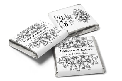 Wedding / Mehndi Chocolates - Personalised Wedding Favours - Neapolitan Chocolates V11