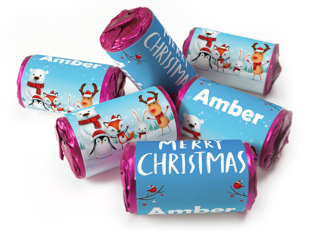 Christmas Sweets - Personalised Favours - Love Heart Sweets with Inner Foil choices, V6