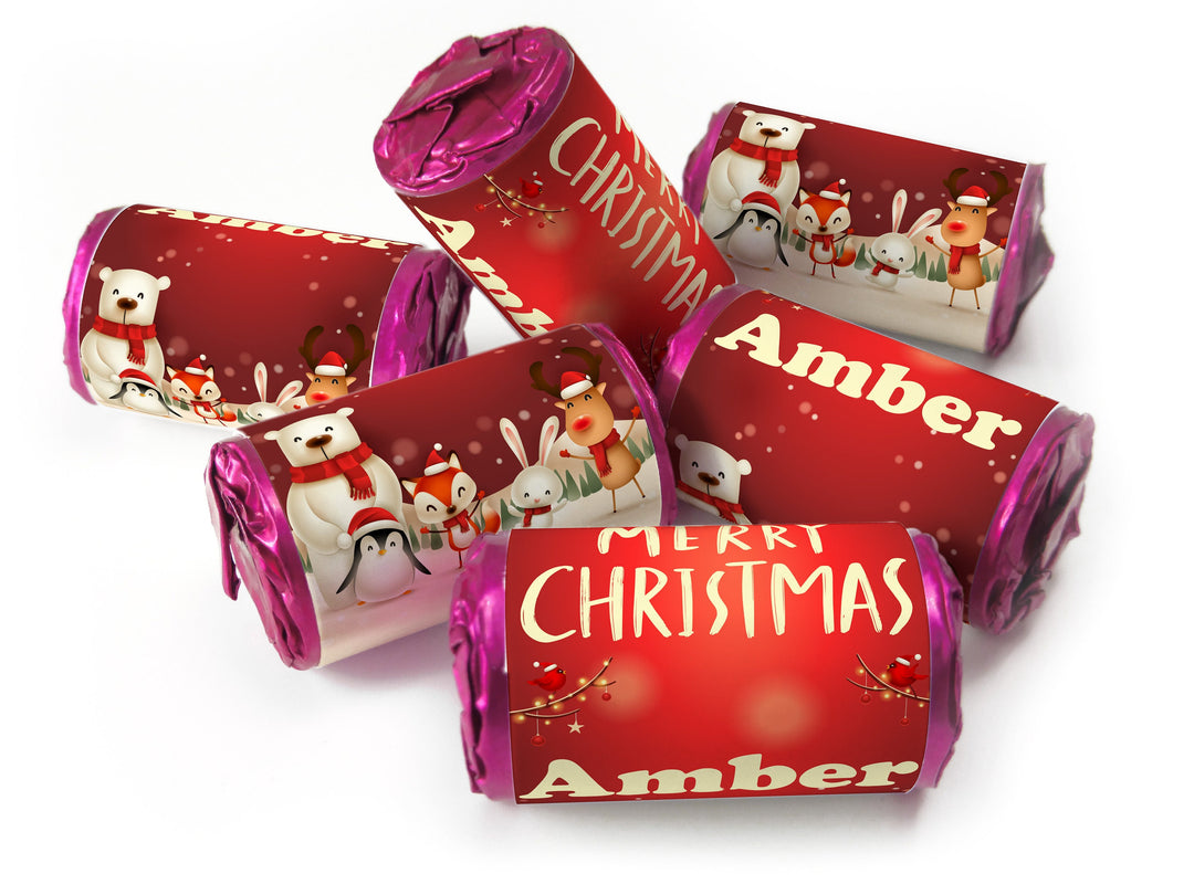 Christmas Sweets - Personalised Favours - Love Heart Sweets with Inner Foil choices, V7