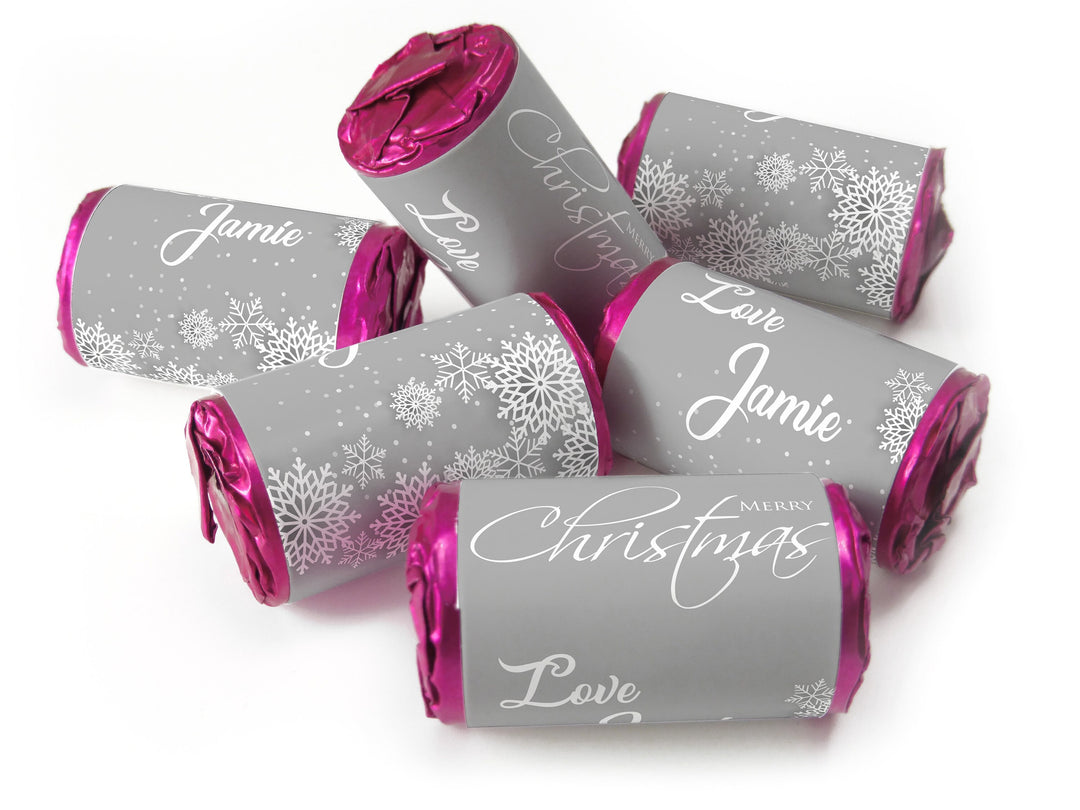 Christmas Sweets - Personalised Favours - Love Heart Sweets with Inner Foil choices, V8