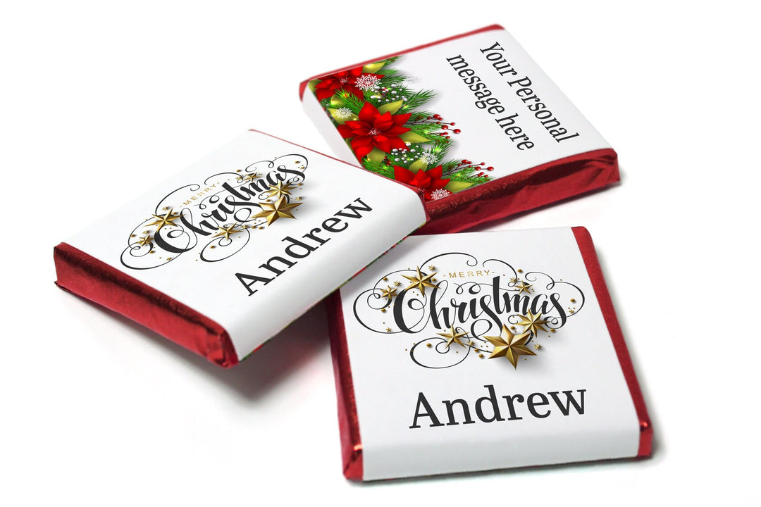 Christmas Chocolates - Personalised Favours - Neapolitan Chocolates -V9