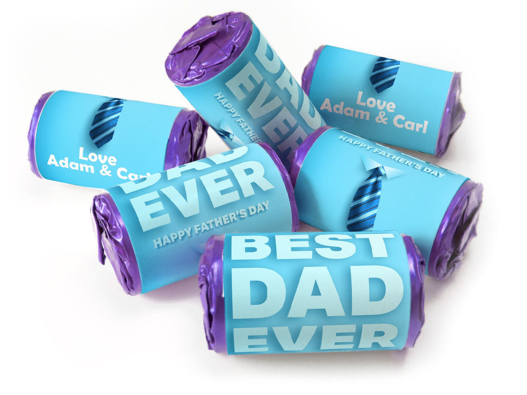 Fathers Day / Best Dad Sweets - Personalised Favours - Love Heart Sweets with Inner Foil choices V0