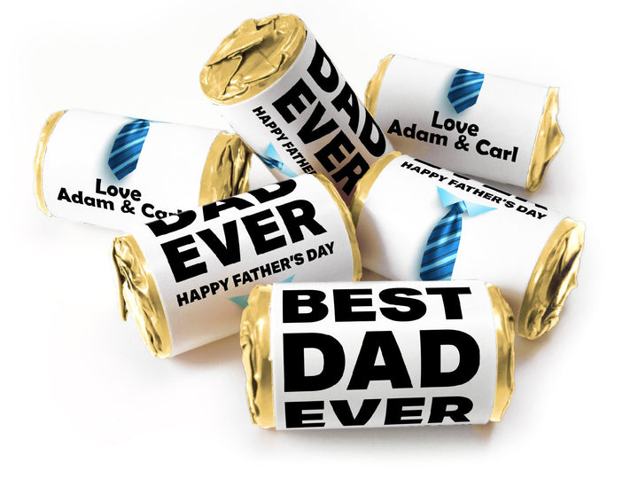 Fathers Day / Best Dad Sweets - Personalised Favours - Love Heart Sweets with Inner Foil choices- V1