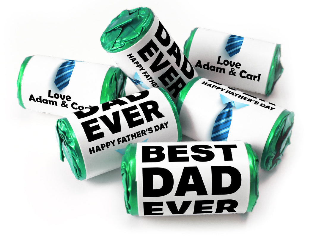 Fathers Day / Best Dad Sweets - Personalised Favours - Love Heart Sweets with Inner Foil choices- V1