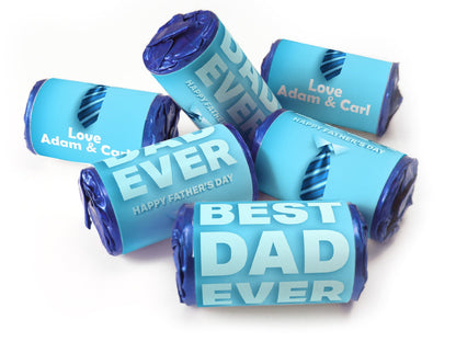Fathers Day / Best Dad Sweets - Personalised Favours - Love Heart Sweets with Inner Foil choices V0