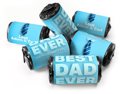 Fathers Day / Best Dad Sweets - Personalised Favours - Love Heart Sweets with Inner Foil choices V0