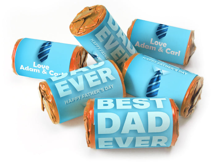 Fathers Day / Best Dad Sweets - Personalised Favours - Love Heart Sweets with Inner Foil choices V0