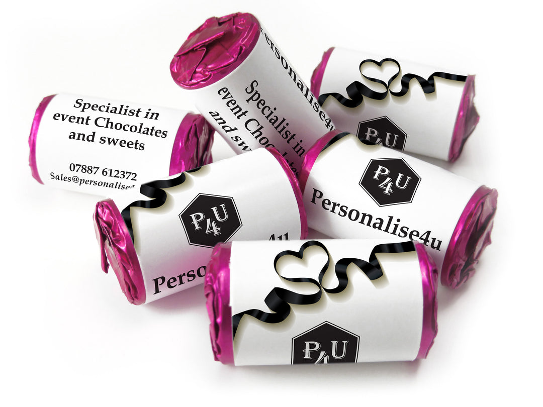 Business Sweets - Personalised Favours - Love Heart Sweets with Inner Foil choices - Giveaways / Promotion