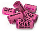 Big Sister / Little Sister - Personalised Favours - Love Heart Sweets with Inner Foil choices