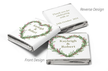 Floral Wedding Chocolates - Personalised Wedding Favours - Neapolitan Chocolates - V19