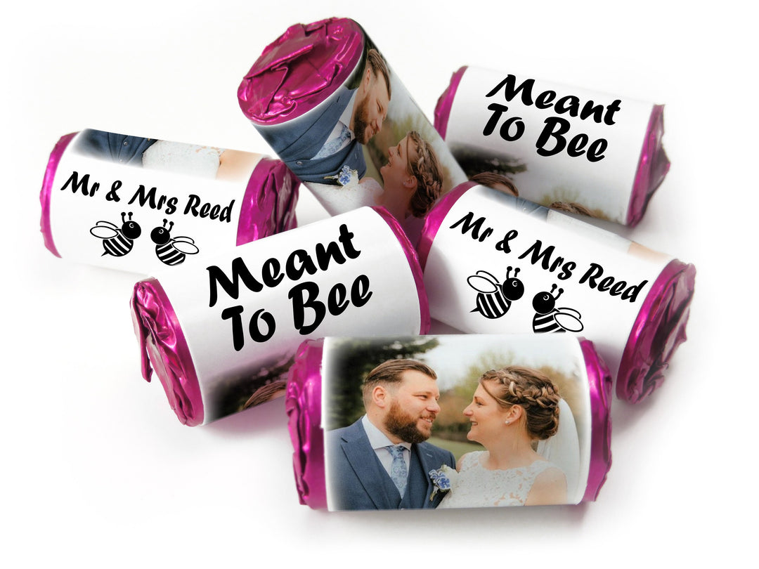 Wedding Sweets - Personalised Wedding Favours - Love Heart Sweets with Inner Foil choices, Meant to Bee