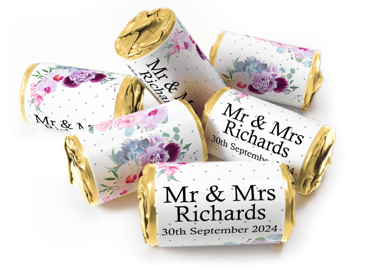 Wedding Sweets - Personalised Wedding Favours - Love Heart Sweets with Inner Foil choices - V5