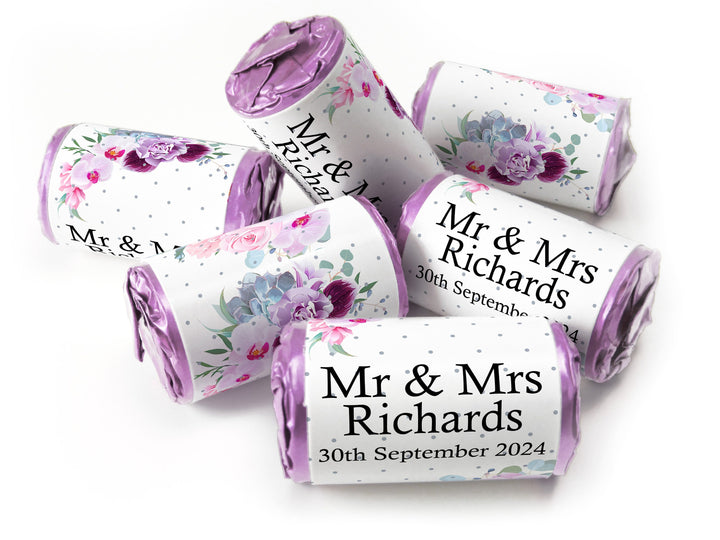 Wedding Sweets - Personalised Wedding Favours - Love Heart Sweets with Inner Foil choices - V5