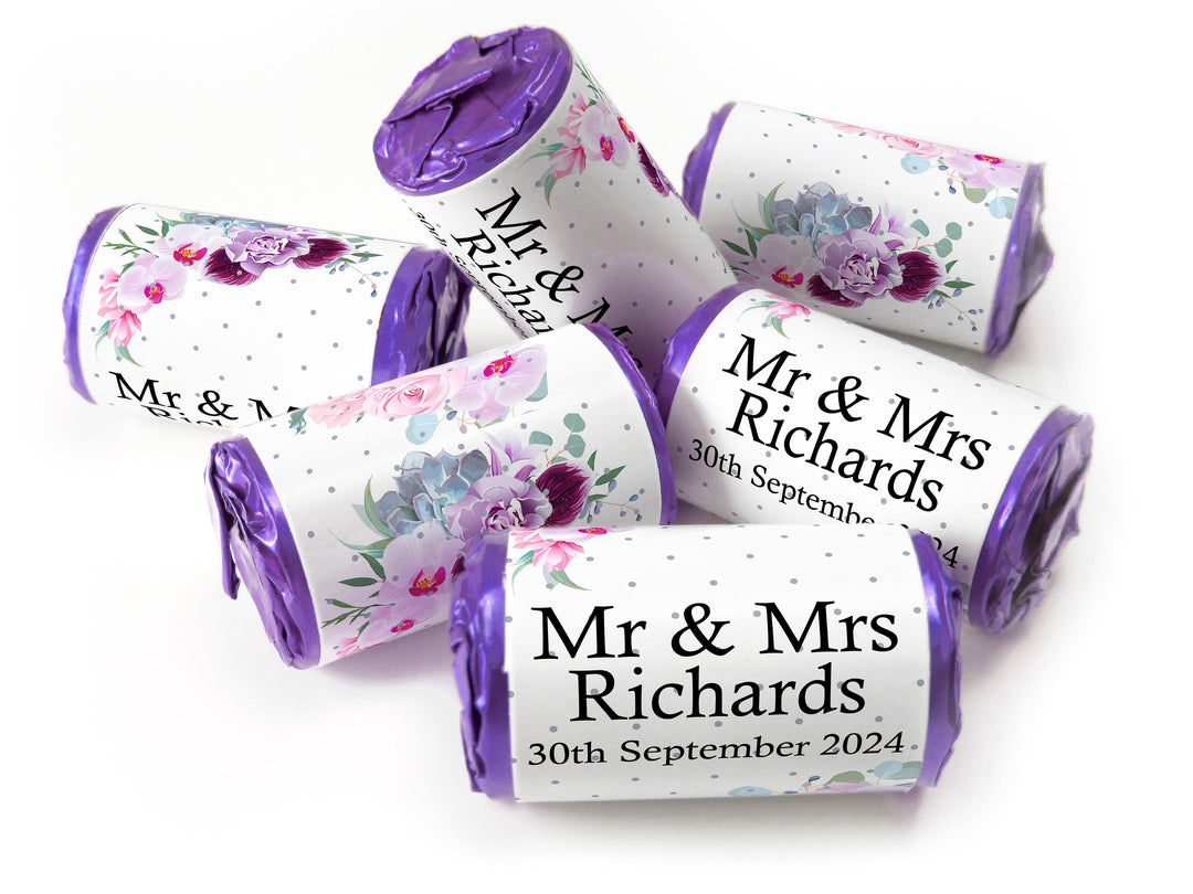 Wedding Sweets - Personalised Wedding Favours - Love Heart Sweets with Inner Foil choices - V5