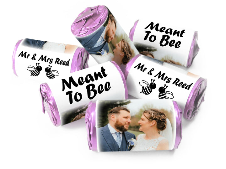 Wedding Sweets - Personalised Wedding Favours - Love Heart Sweets with Inner Foil choices, Meant to Bee