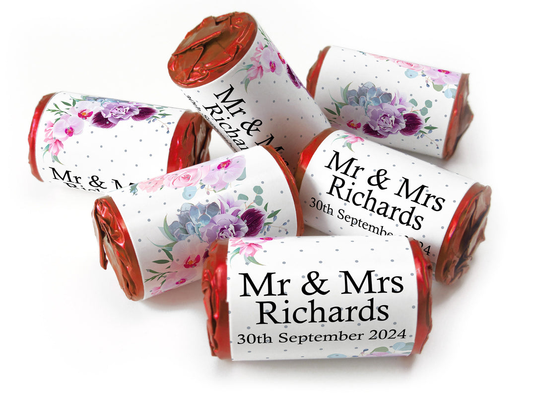 Wedding Sweets - Personalised Wedding Favours - Love Heart Sweets with Inner Foil choices - V5