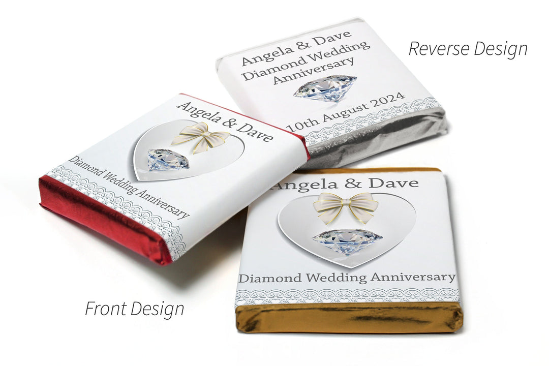 Diamond Wedding Anniversary Favours - Neapolitan Chocolates