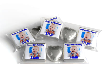 Choc Heart Trio Birthday Gifts - Birthday Boy with Image - Personalised Favours - Neapolitan Chocolates