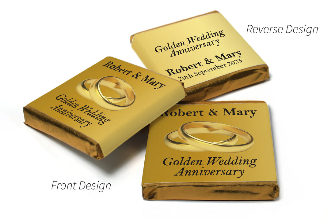 Golden Wedding Anniversary Favours - Neapolitan Chocolates  V1