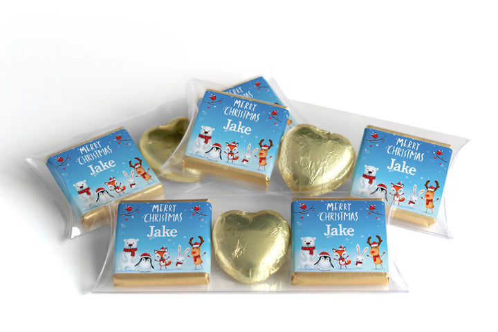 Christmas Chocolate Trio - Personalised Favours - Neapolitan Chocolates & Chocolate Heart - V6