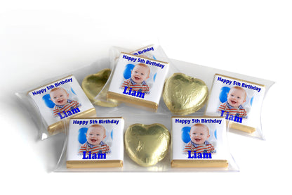 Choc Heart Trio Birthday Gifts - Birthday Boy with Image - Personalised Favours - Neapolitan Chocolates