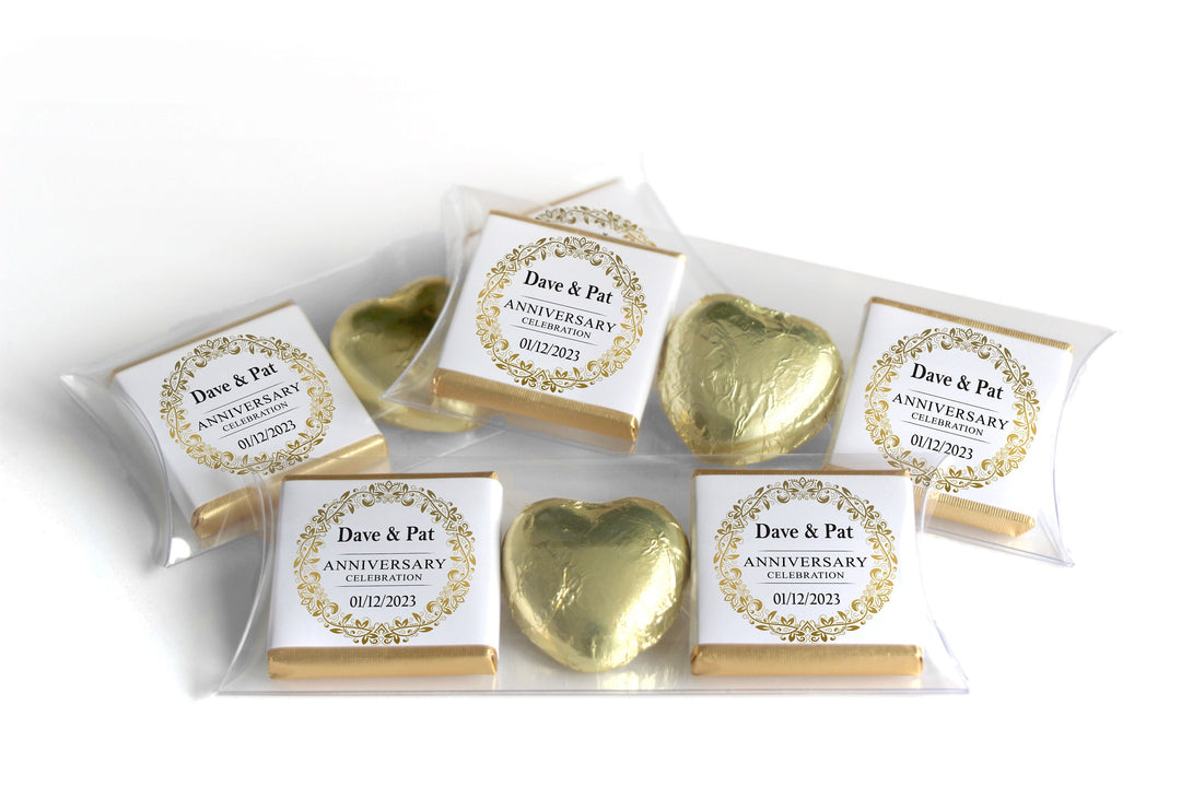 Choc Heart Trio - Golden Anniversary Chocolates - Personalised Favours - Neapolitan Chocolates V3