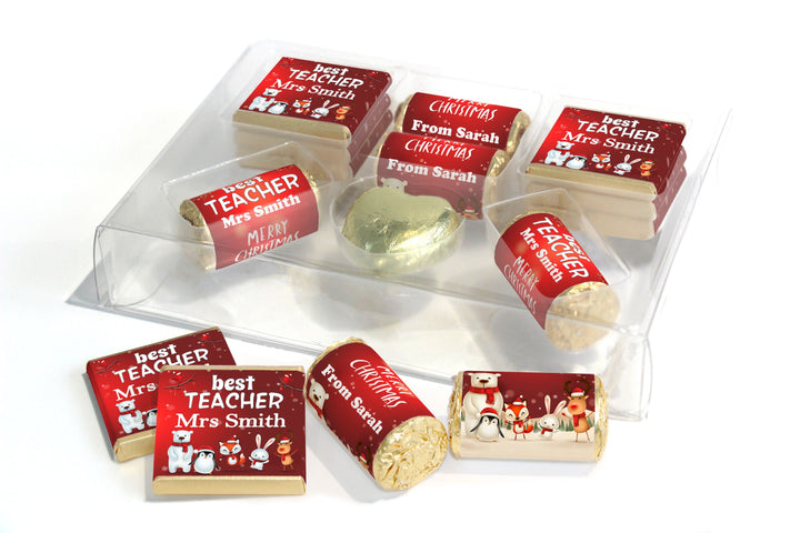 Christmas, Santa, Chocolates, Sweets in Combo Box - Personalised Favours - Best Teacher