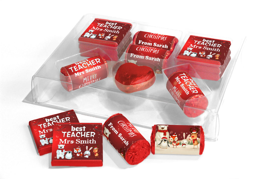 Christmas, Santa, Chocolates, Sweets in Combo Box - Personalised Favours - Best Teacher