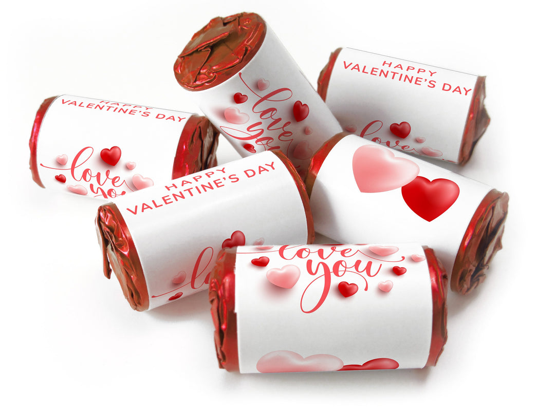 Valentines Day Favours - Love Heart Sweets with Inner Foil choices - Valentine V6