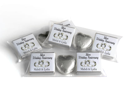 Choc Heart Trio Silver Anniversary Chocolates - Neapolitan Chocolates - V1