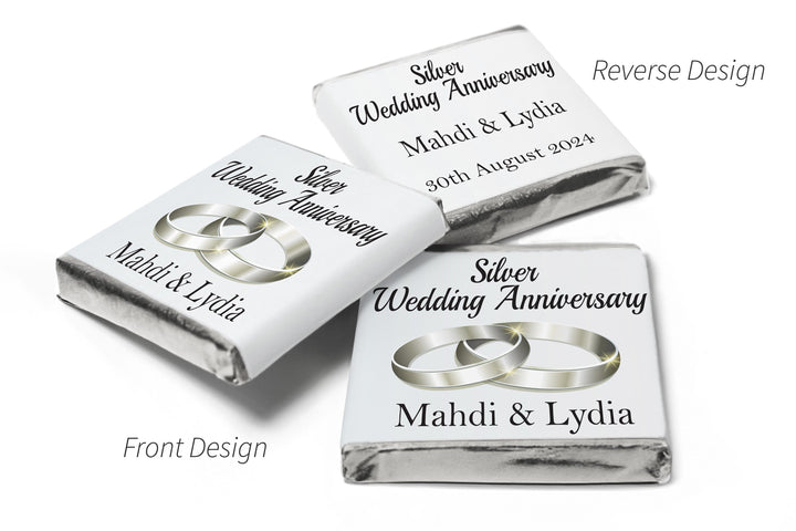 Silver Wedding Anniversary Favours - Neapolitan Chocolates  V1