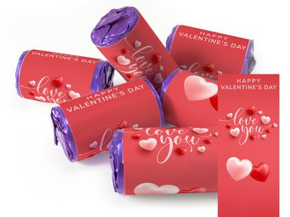 Valentines Day Favours - Love Heart Sweets with Inner Foil choices - Valentine V5