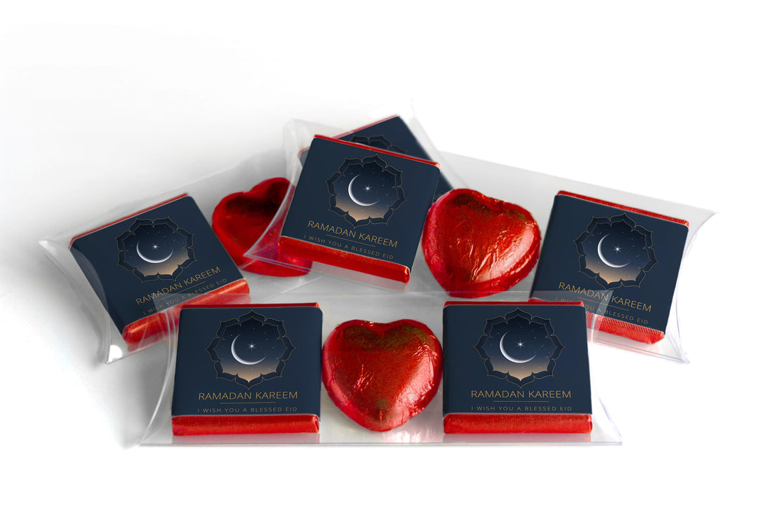 EID / Ramadan Kareem Heart Trio Day Chocolates - Neapolitan Chocolates - V1