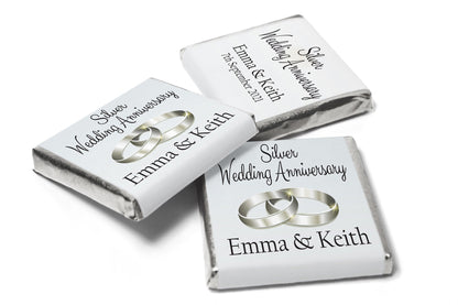 Choc Heart Trio Silver Anniversary Chocolates - Neapolitan Chocolates - V1