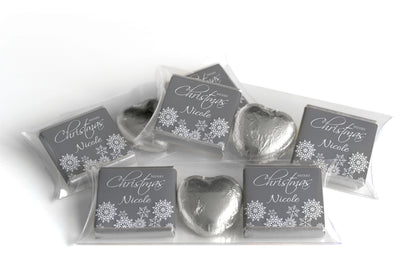 Christmas Chocolate Trio - Personalised Favours - Neapolitan Chocolates & Chocolate Heart - V8