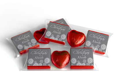 Christmas Chocolate Trio - Personalised Favours - Neapolitan Chocolates & Chocolate Heart - V8