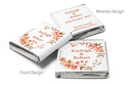 Floral Wedding Chocolates - Personalised Wedding Favours - Neapolitan Chocolates - V25