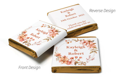 Floral Wedding Chocolates - Personalised Wedding Favours - Neapolitan Chocolates - V25