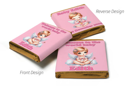 Baby Shower Chocolates - Personalised Favours - Neapolitan Chocolates - Girl V6