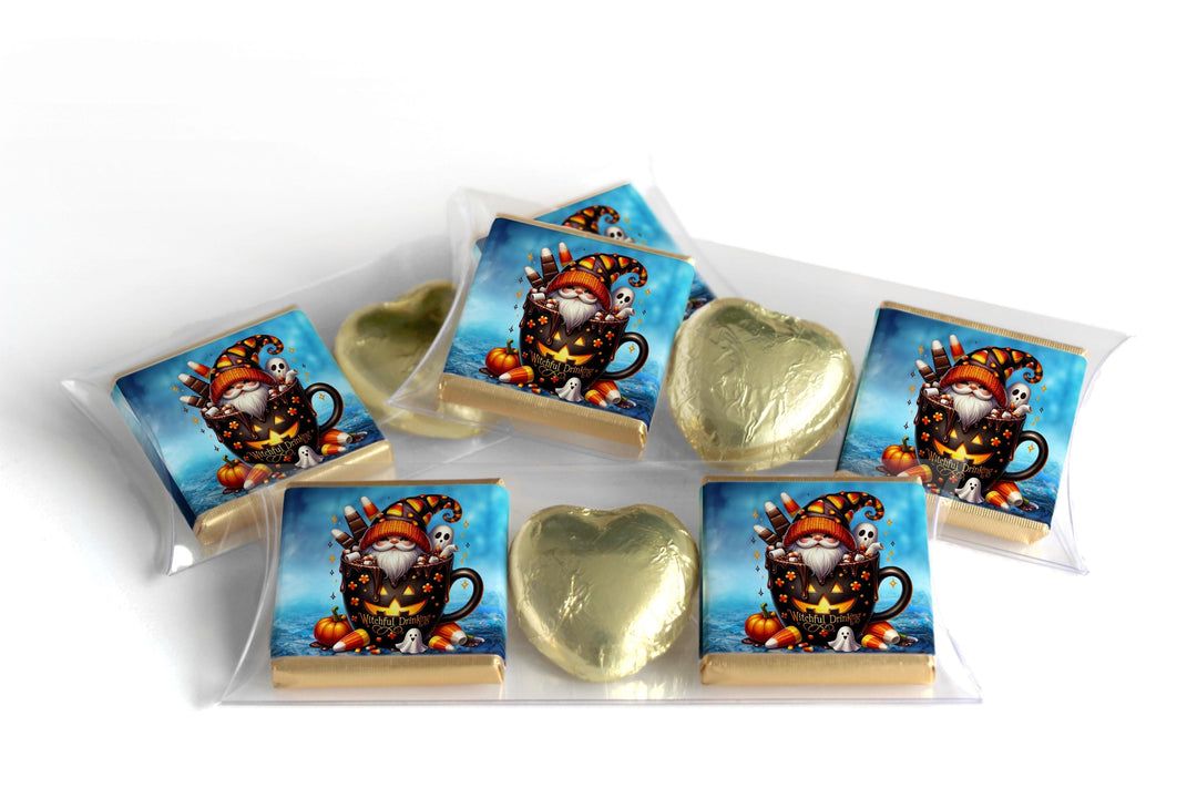 Halloween Gonk Chocolate Trio - Personalised Favours - Neapolitan Chocolates & Chocolate Heart - V5