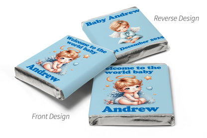 Baby Shower Chocolates - Personalised Favours - Neapolitan Chocolates - Boy V6