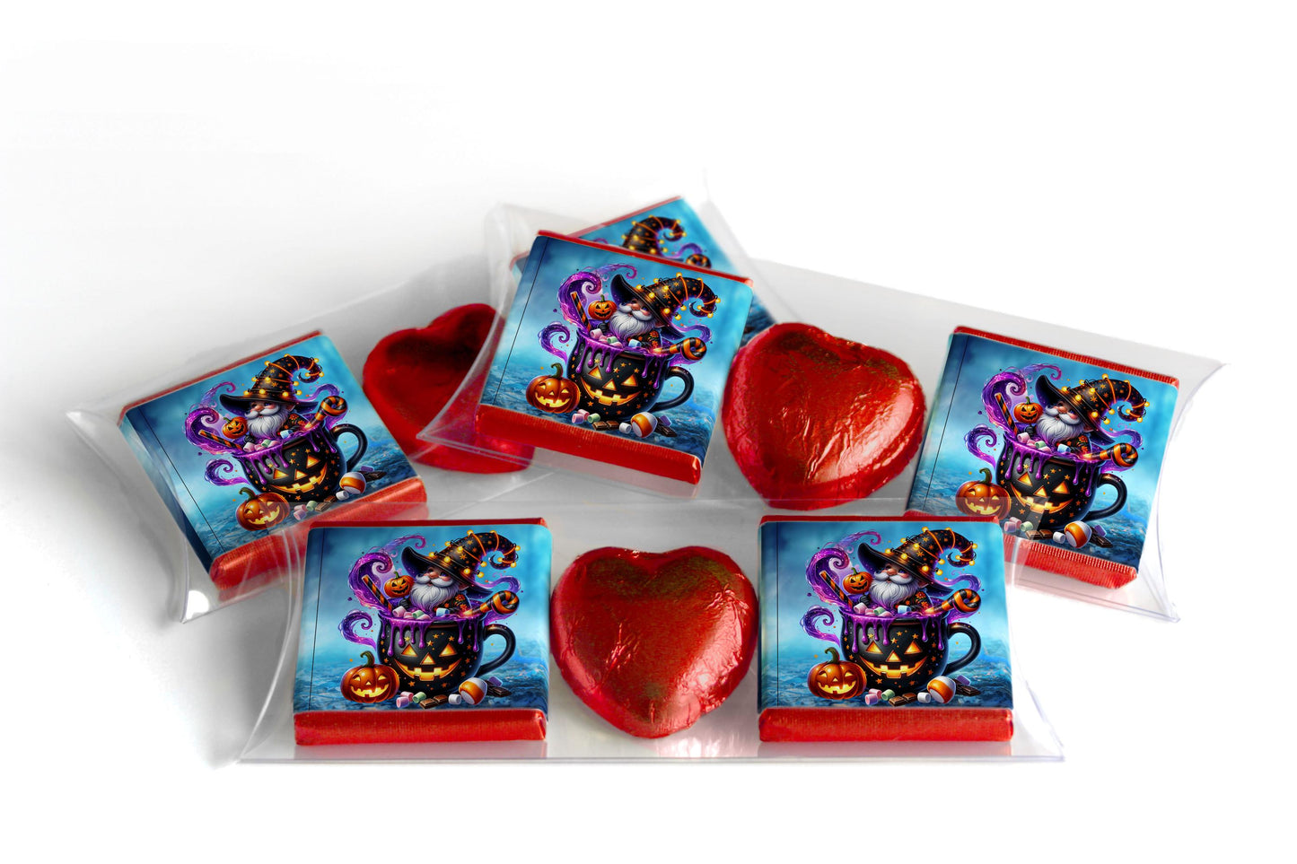 Halloween Gonk Chocolate Trio - Personalised Favours - Neapolitan Chocolates & Chocolate Heart - V6