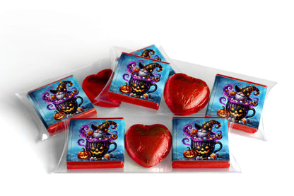 Halloween Gonk Chocolate Trio - Personalised Favours - Neapolitan Chocolates & Chocolate Heart - V6